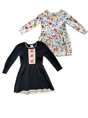 Hanna Andersson Girls Dress Bundle Size 4 Sweater & Elisabet Floral